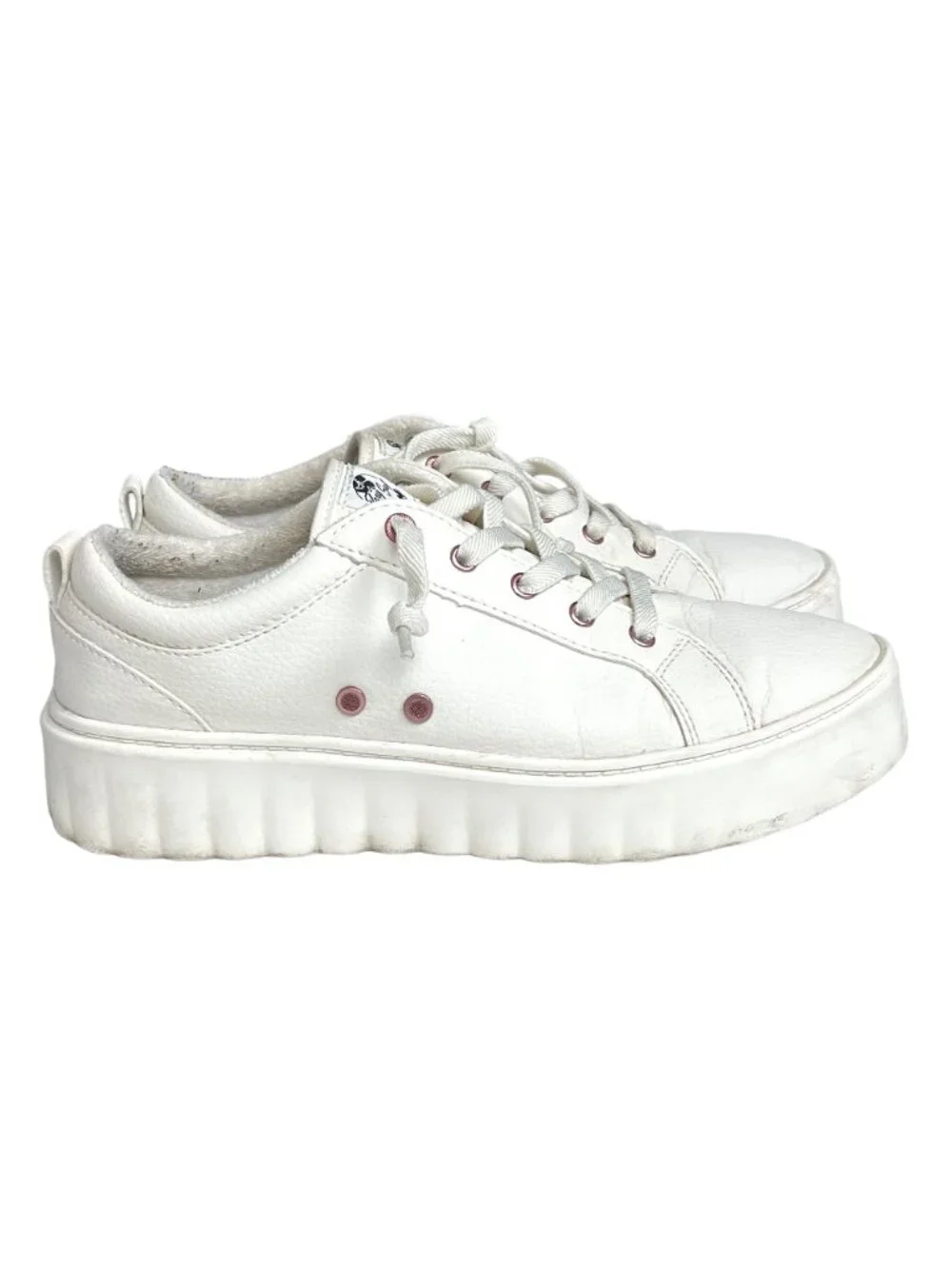 SUMMER CLEARANCE Roxy Womens White Platform Sheilahh Sneakers Shoes Size 8.5